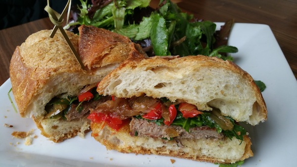 On the go between wine tastings_ Order a Sonoma Valley Wine Trolley staple, the Steak Sandwich at the Sonoma Grille!